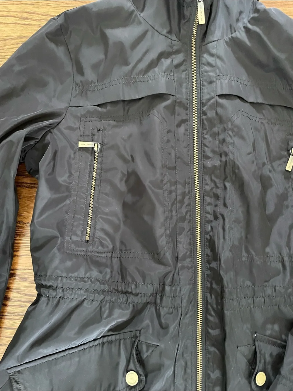 Michael Michael Kors Women’s Black Hooded Coat Jacket Windbreaker Size Small